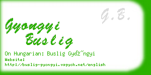 gyongyi buslig business card